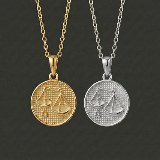 Zodiac Cosmos Libra Necklace - Silver Zodiac Pendant