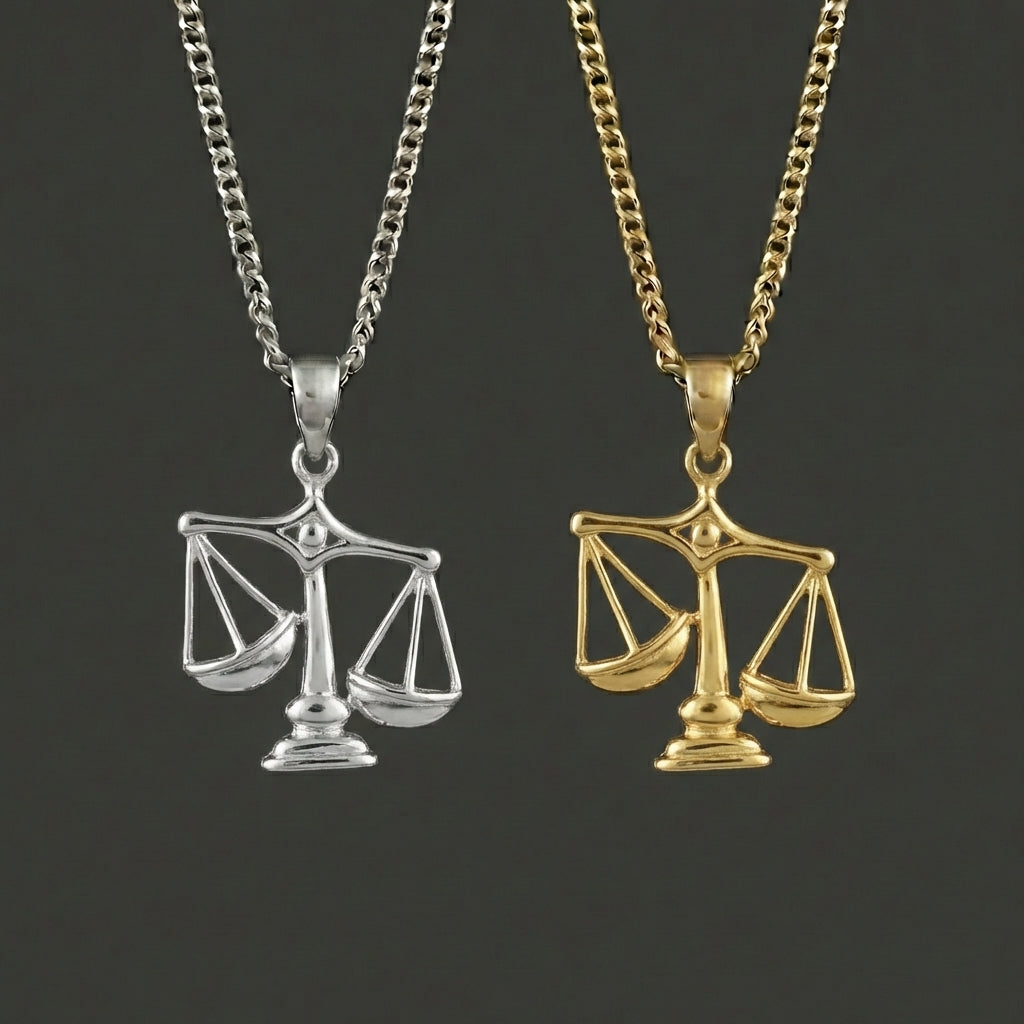 Zodiac Silhouette Libra Necklace - Silver Zodiac Pendant