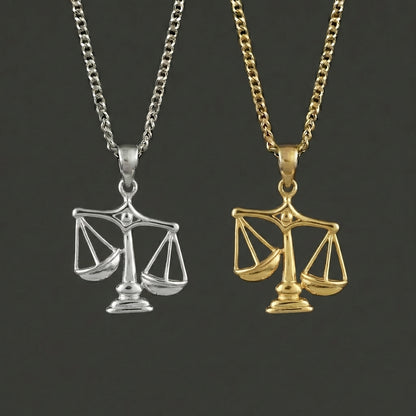 Zodiac Silhouette Libra Necklace - Silver Zodiac Pendant