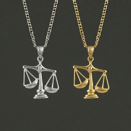 Zodiac Silhouette Libra Necklace - Silver Zodiac Pendant