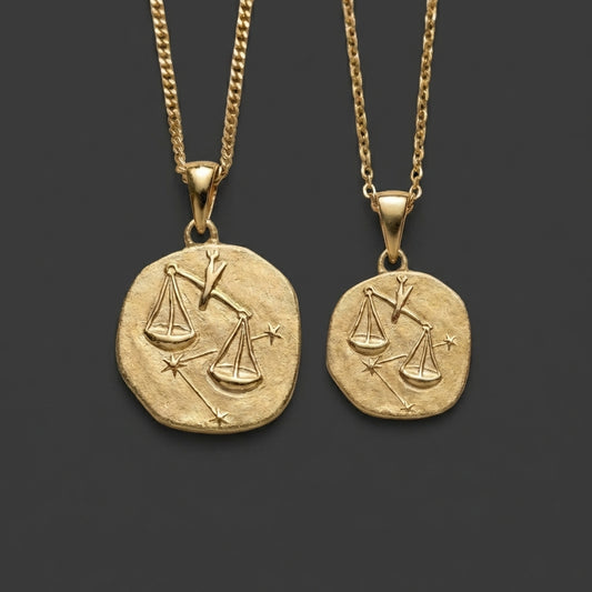 Stellar Signs Libra Necklace - Solid Gold Zodiac Pendant
