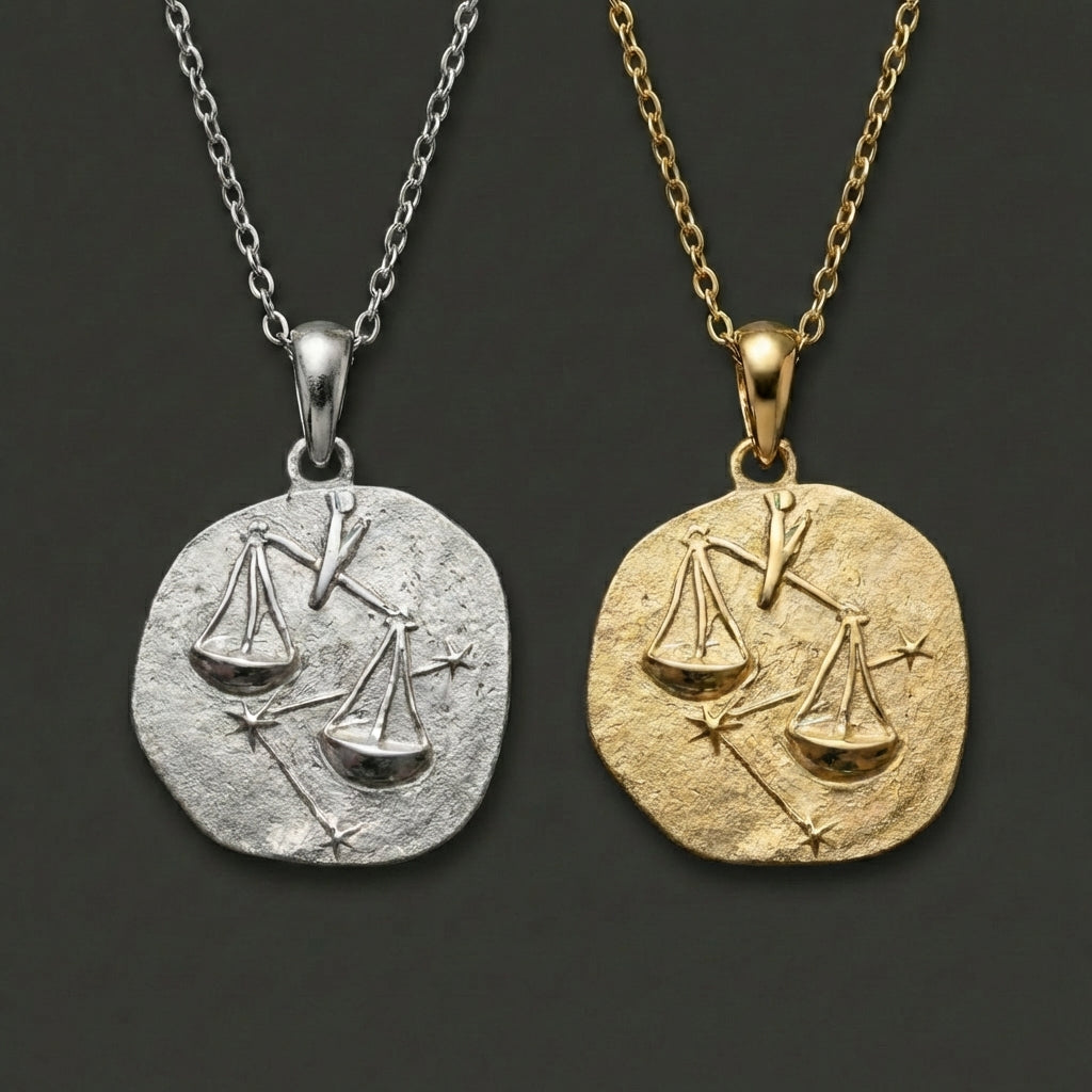 Stellar Signs Libra Necklace - Silver Zodiac Pendant
