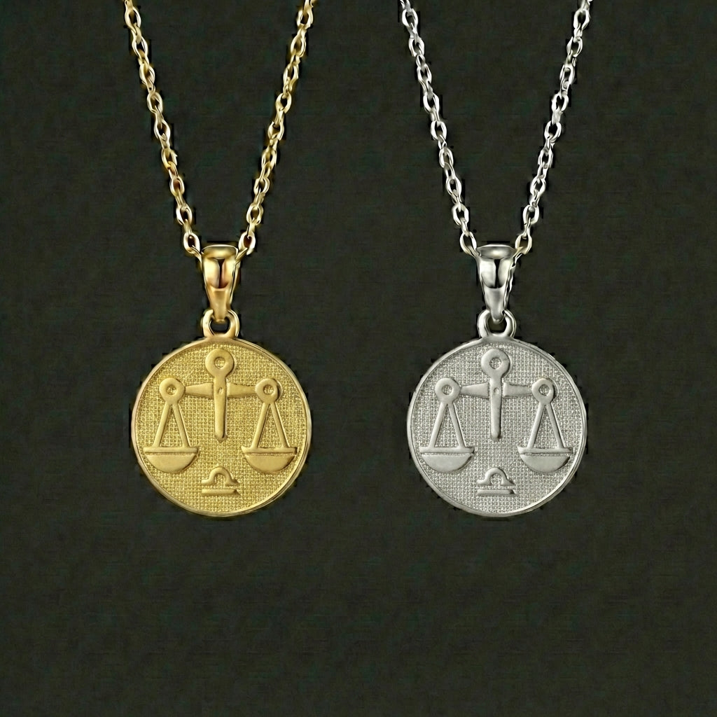 Ancient Zodiac Libra Necklace - Silver Zodiac Charm