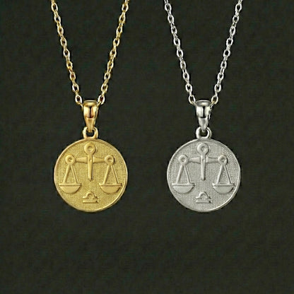 Ancient Zodiac Libra Necklace - Silver Zodiac Charm