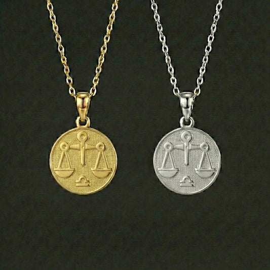 Ancient Zodiac Libra Necklace - Silver Zodiac Charm
