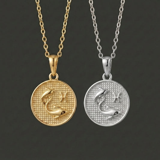 Zodiac Cosmos Pisces Necklace - Silver Zodiac Pendant