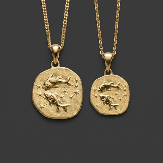 Stellar Signs Pisces Necklace - Solid Gold Zodiac Pendant