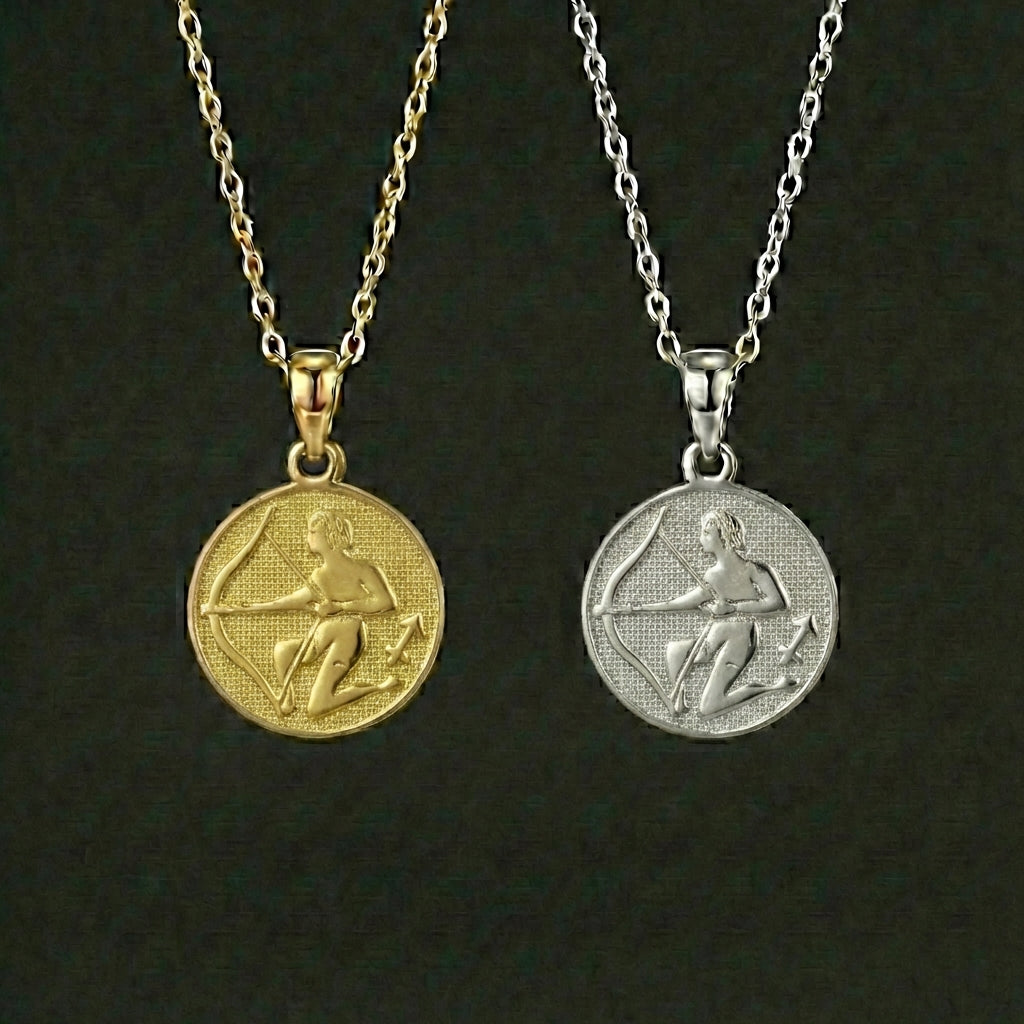 Ancient Zodiac Sagittarius Necklace - Silver Zodiac Charm