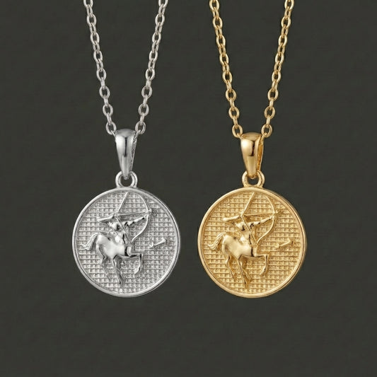 Zodiac Cosmos Sagittarius Necklace - Silver Zodiac Pendant