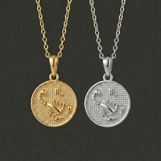 Zodiac Cosmos Scorpio Necklace - Silver Zodiac Pendant