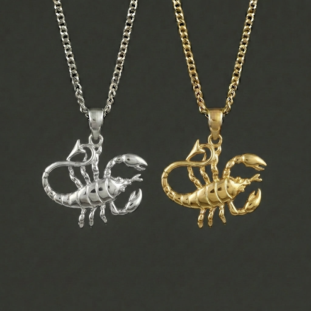 Zodiac Silhouette Scorpio Necklace - Silver Zodiac Pendant
