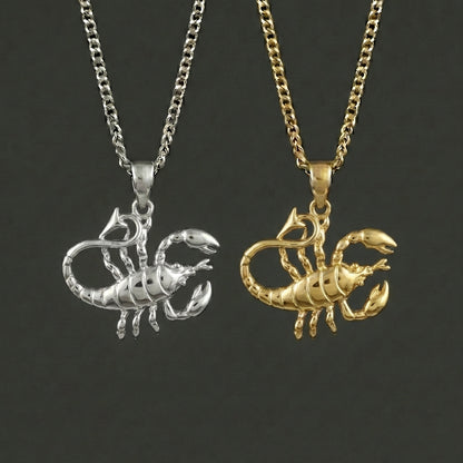 Zodiac Silhouette Scorpio Necklace - Silver Zodiac Pendant