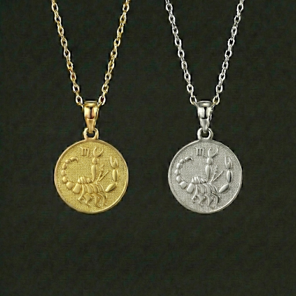 Ancient Zodiac Scorpio Necklace - Silver Zodiac Charm