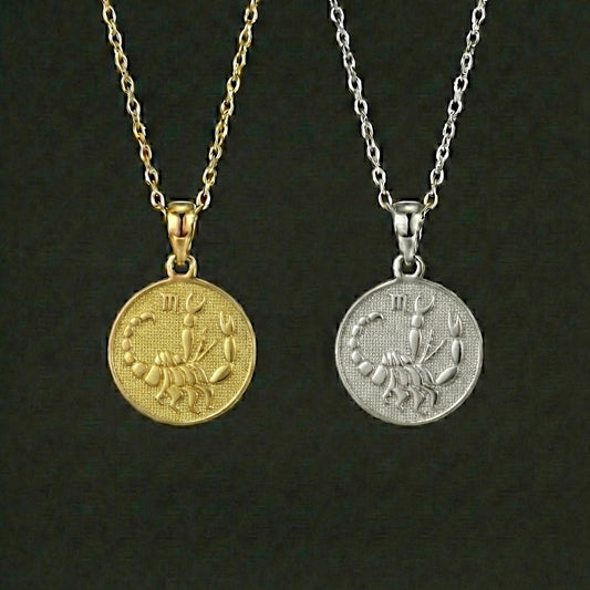 Ancient Zodiac Scorpio Necklace - Silver Zodiac Charm