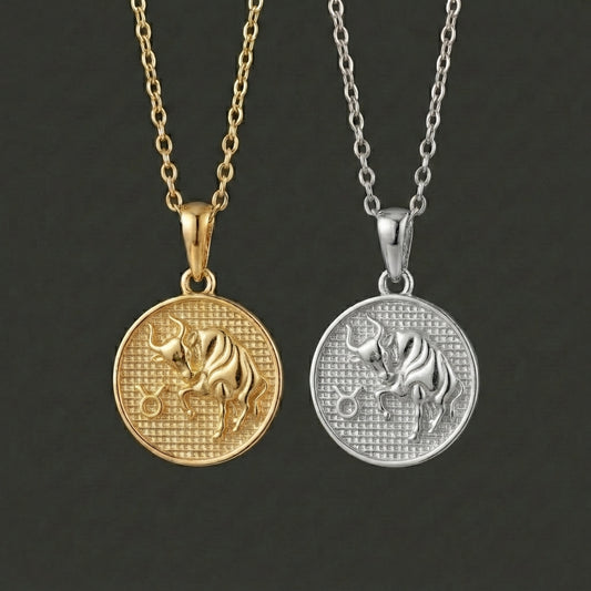 Zodiac Cosmos Taurus Necklace - Silver Zodiac Pendant