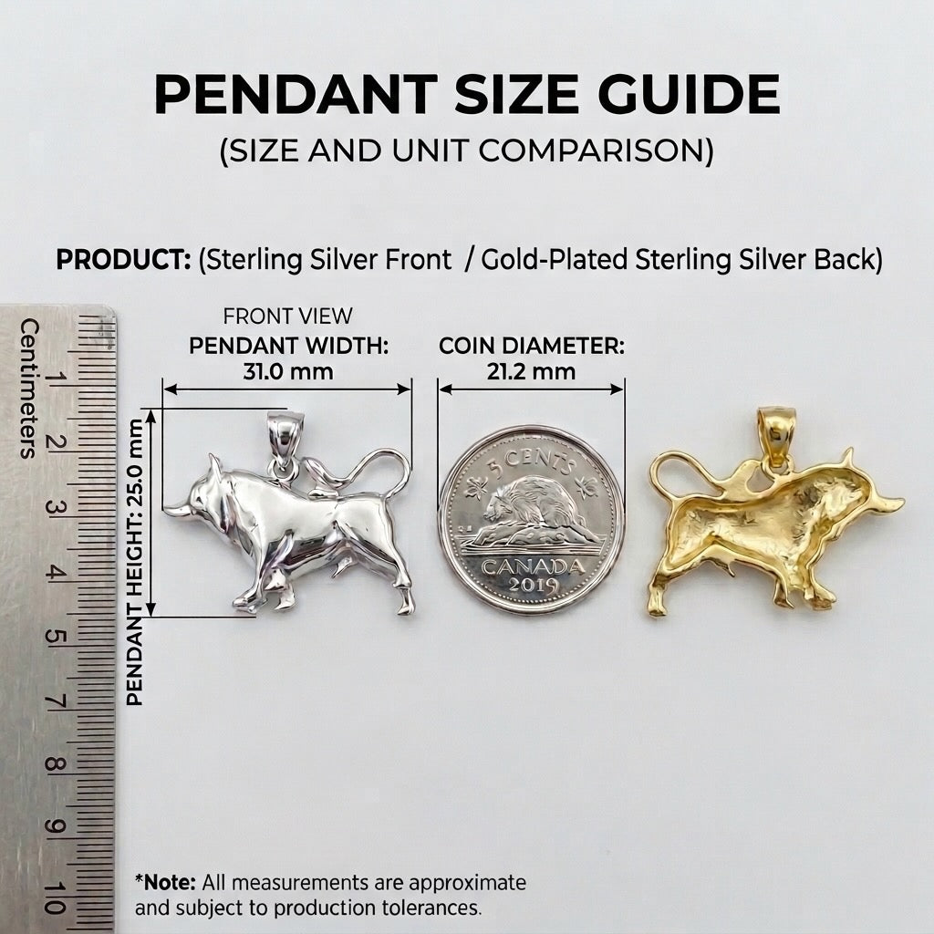 Zodiac Silhouette Taurus Necklace - Solid Gold Zodiac Pendant