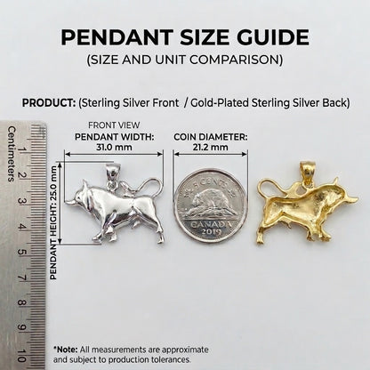 Zodiac Silhouette Taurus Necklace - Solid Gold Zodiac Pendant