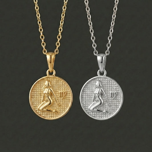 Zodiac Cosmos Virgo Necklace - Silver Zodiac Pendant