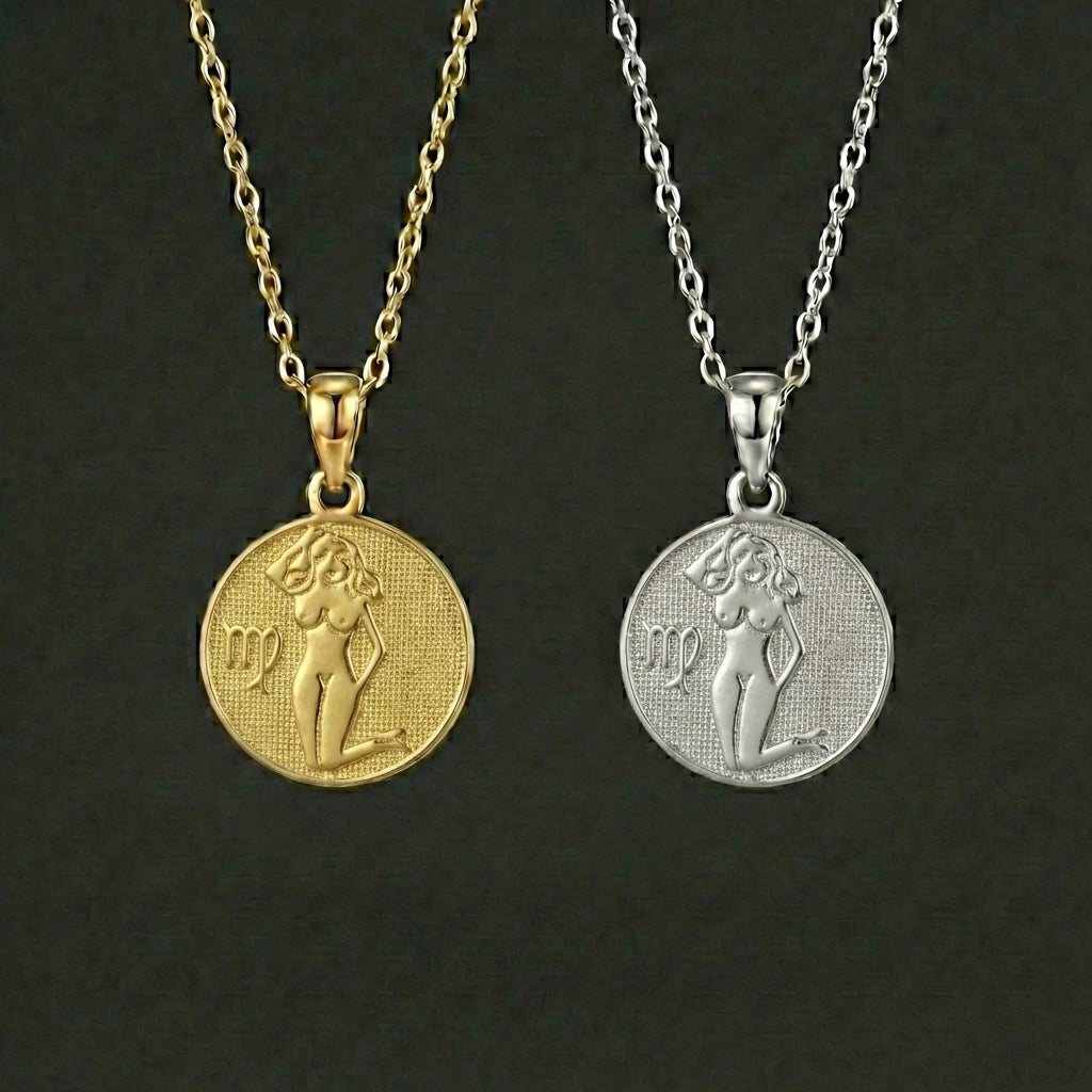 Ancient Zodiac Virgo Necklace - Silver Zodiac Charm