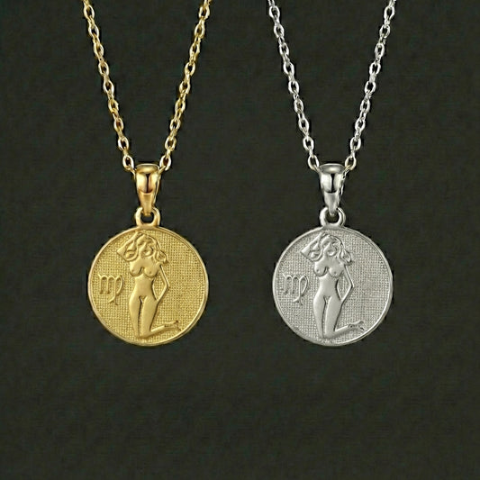 Ancient Zodiac Virgo Necklace - Silver Zodiac Charm