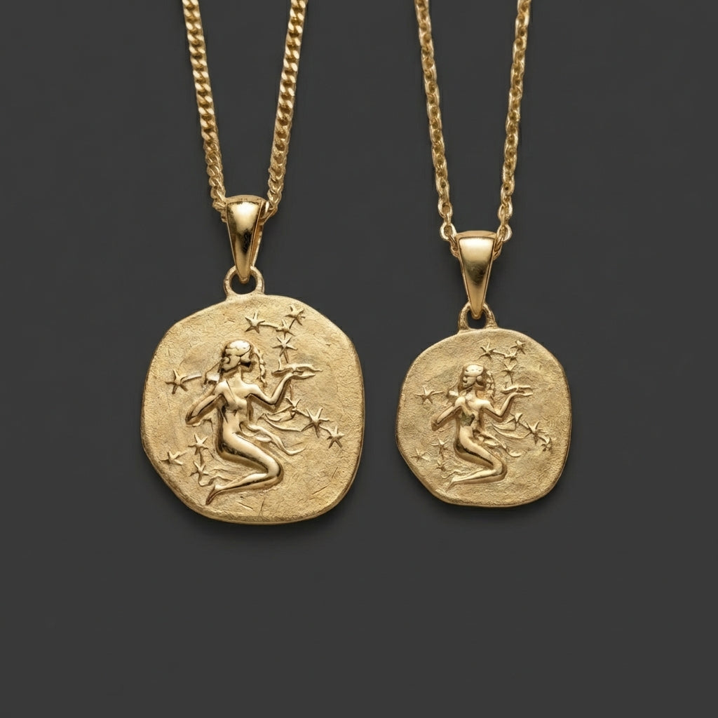 Stellar Signs Virgo Necklace - Solid Gold Zodiac Pendant