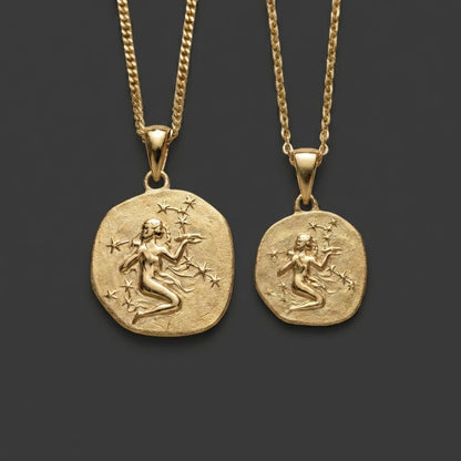 Stellar Signs Virgo Necklace - Solid Gold Zodiac Pendant
