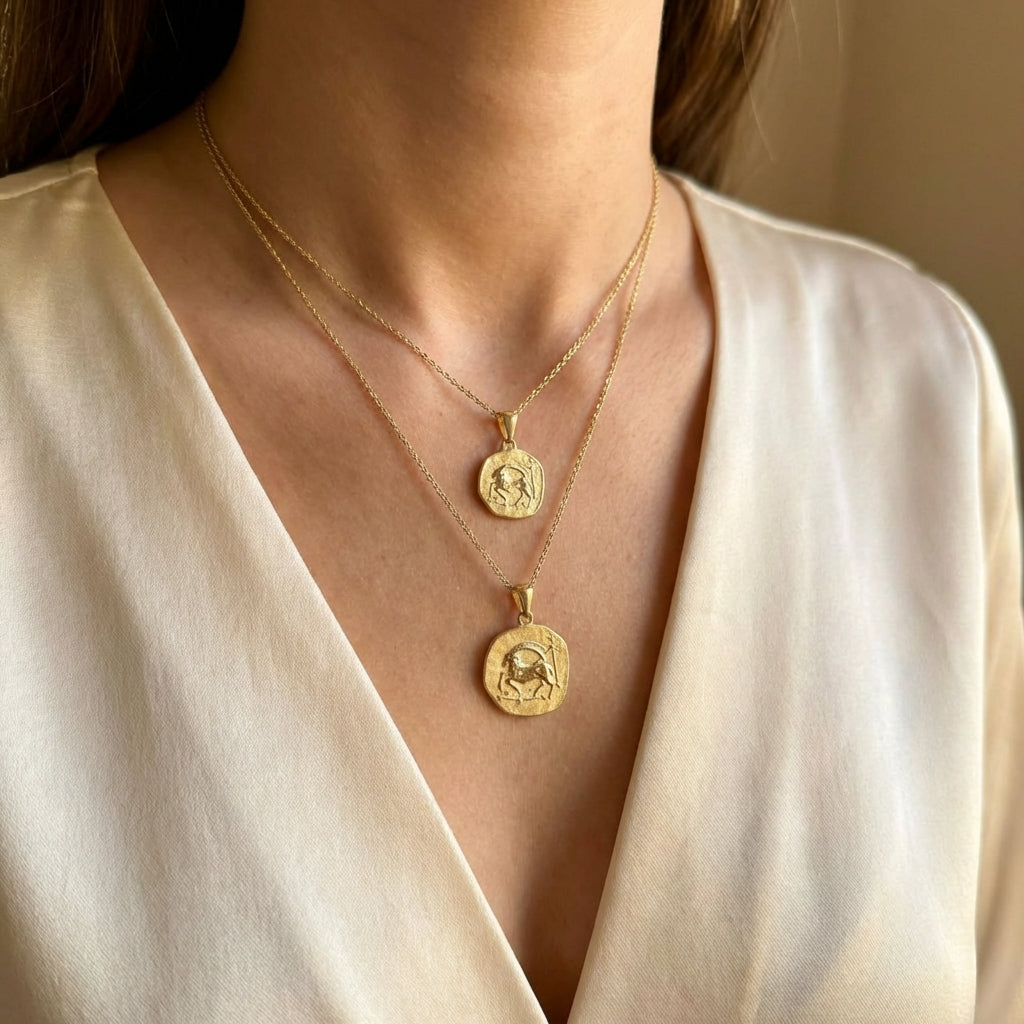 Stellar Signs Capricorn Necklace - Solid Gold Zodiac Pendant