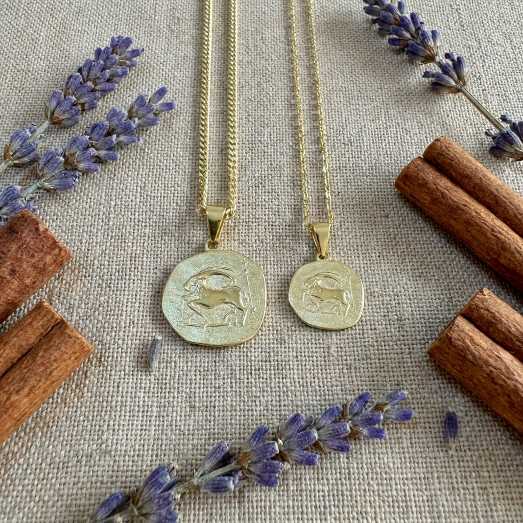 Stellar Signs Capricorn Necklace - Solid Gold Zodiac Pendant
