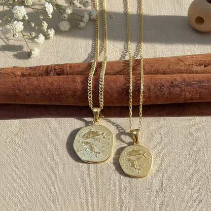 Stellar Signs Pisces Necklace - Solid Gold Zodiac Pendant