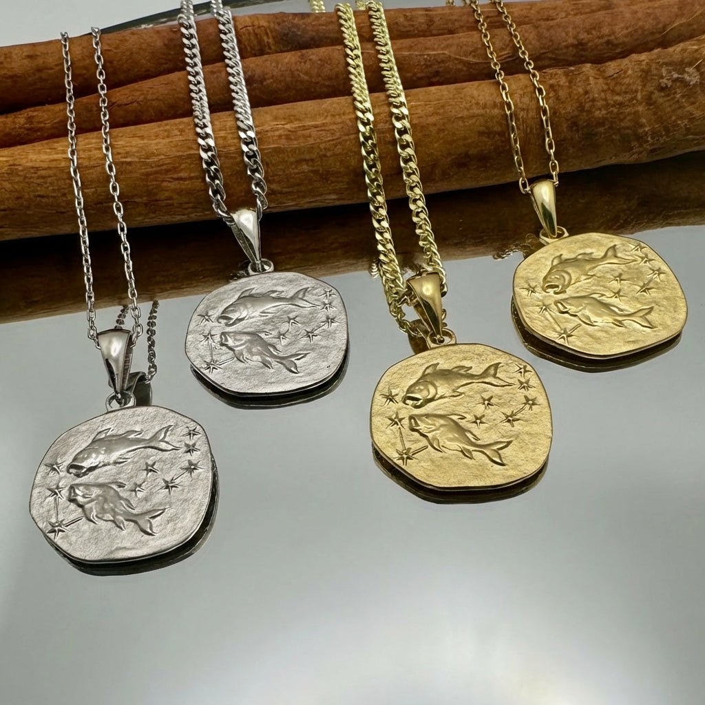 Stellar Signs Pisces Necklace - Silver Zodiac Pendant