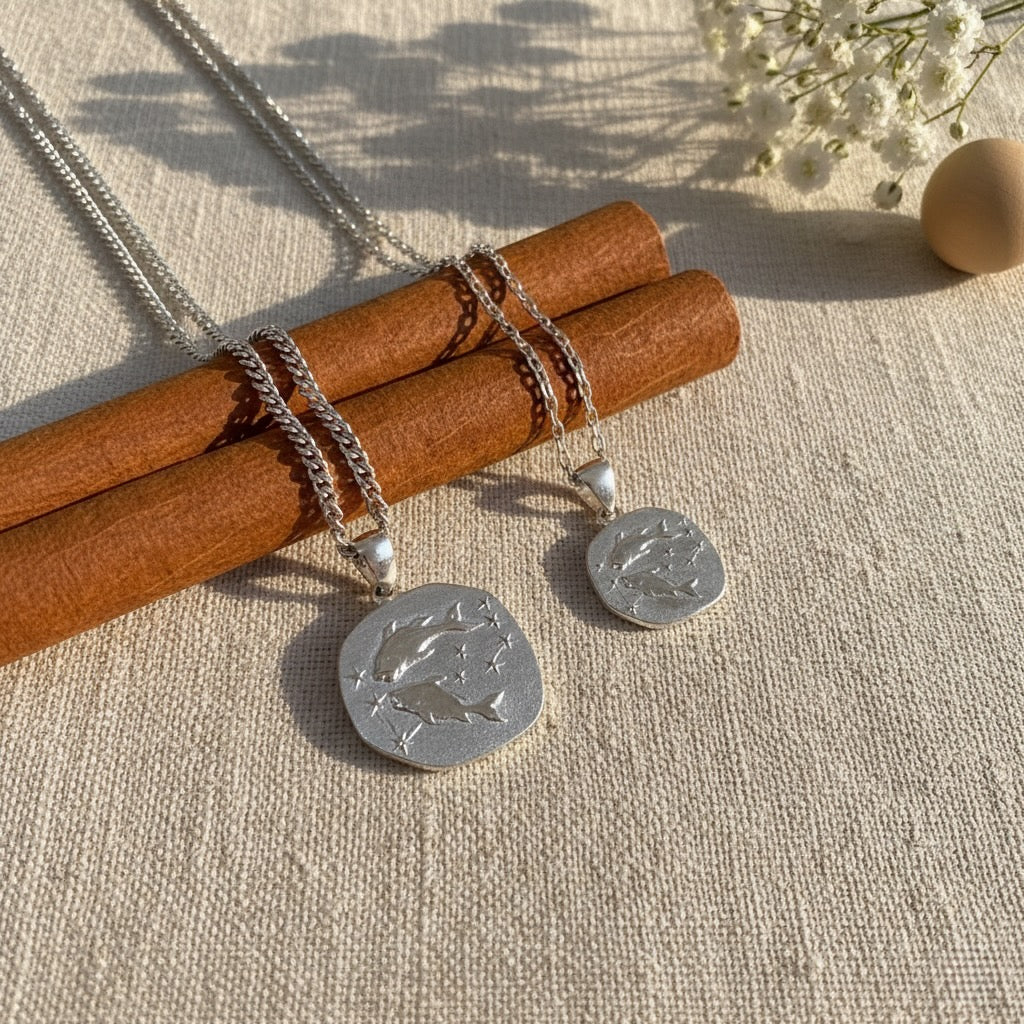 Stellar Signs Pisces Necklace - Solid Gold Zodiac Pendant