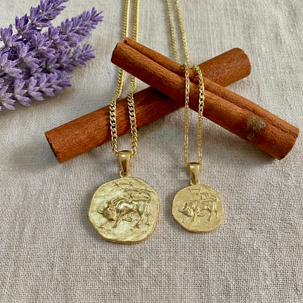 Stellar Signs Taurus Necklace - Solid Gold Zodiac Pendant