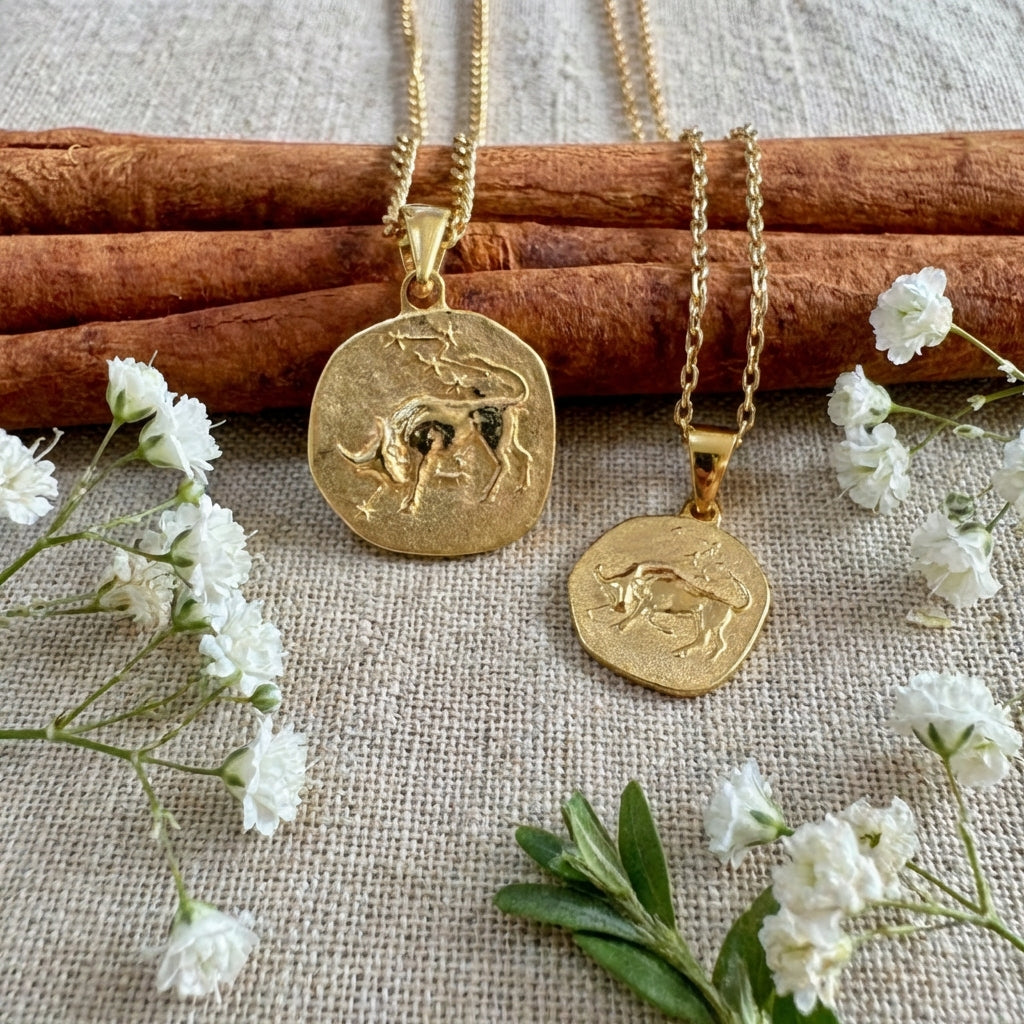 Stellar Signs Taurus Necklace - Solid Gold Zodiac Pendant