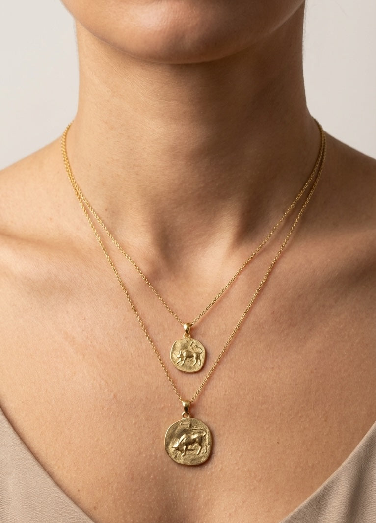 Stellar Signs Taurus Necklace - Solid Gold Zodiac Pendant