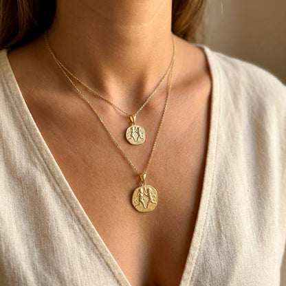 Stellar Signs Gemini Necklace - Solid Gold Zodiac Pendant