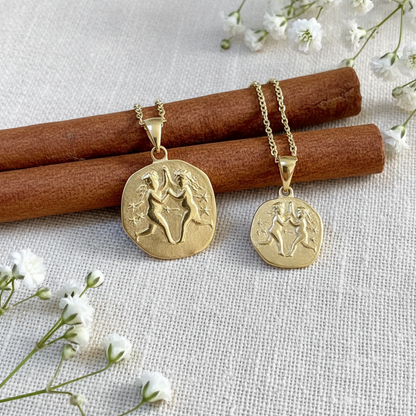 Stellar Signs Gemini Necklace - Solid Gold Zodiac Pendant