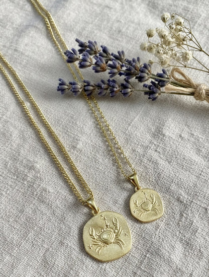 Stellar Signs Cancer Necklace - Solid Gold Zodiac Pendant