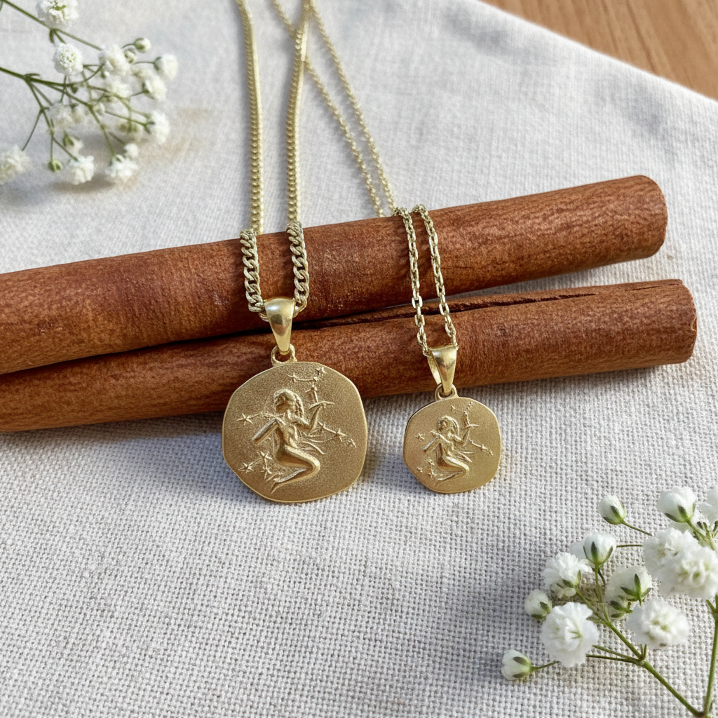Stellar Signs Virgo Necklace - Solid Gold Zodiac Pendant