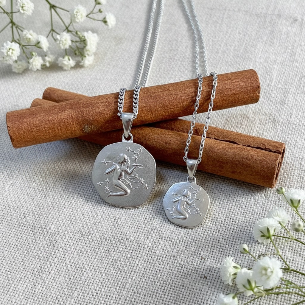 Stellar Signs Virgo Necklace - Solid Gold Zodiac Pendant