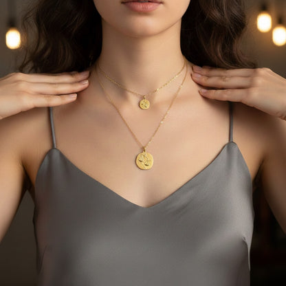 Stellar Signs Libra Necklace - Solid Gold Zodiac Pendant
