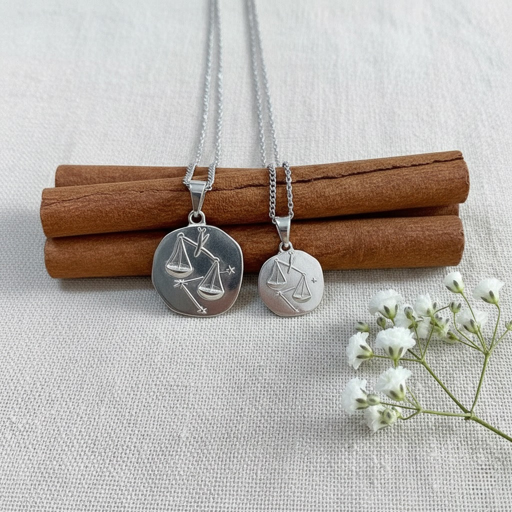 Stellar Signs Libra Necklace - Solid Gold Zodiac Pendant