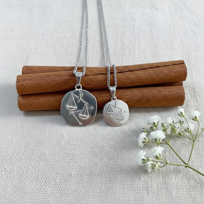 Stellar Signs Libra Necklace - Solid Gold Zodiac Pendant