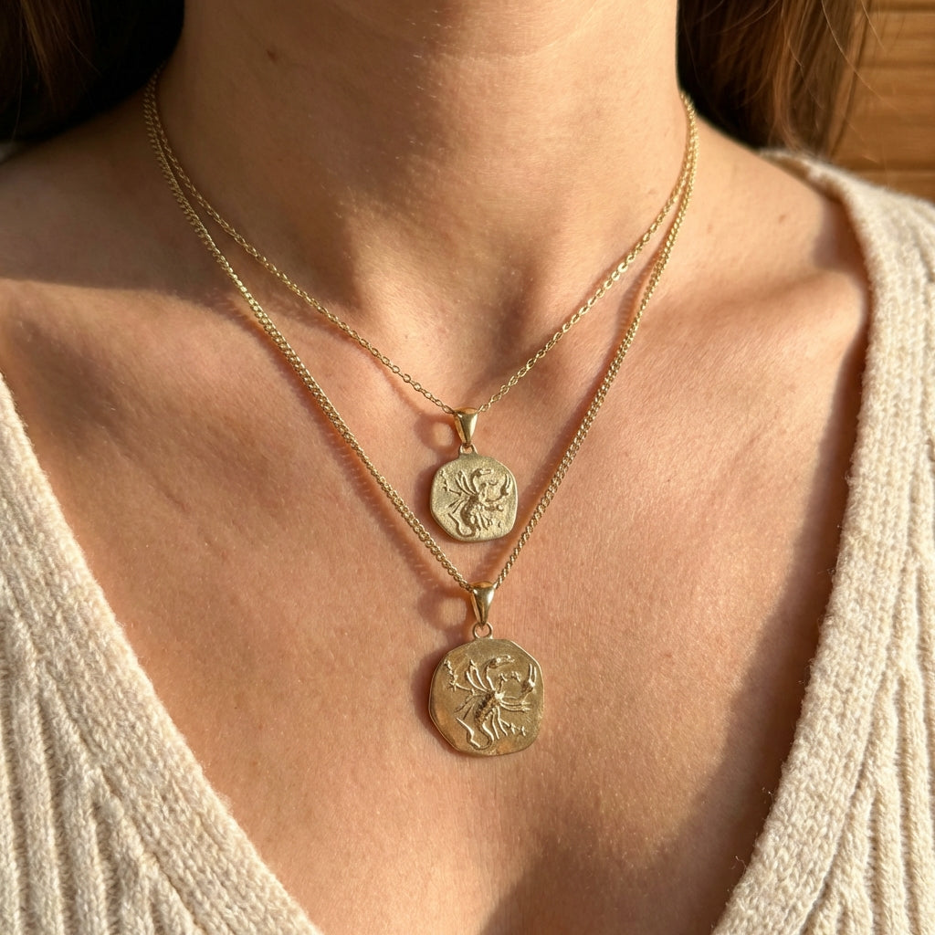Stellar Signs Scorpio Necklace - Solid Gold Zodiac Pendant