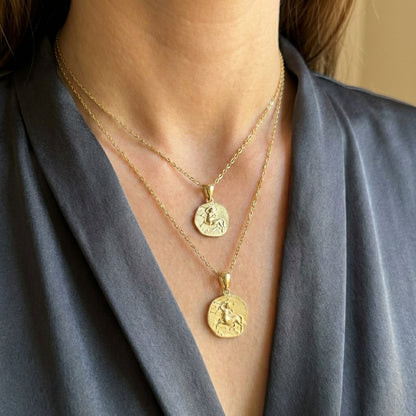 Stellar Signs Sagittarius Necklace - Solid Gold Zodiac Pendant