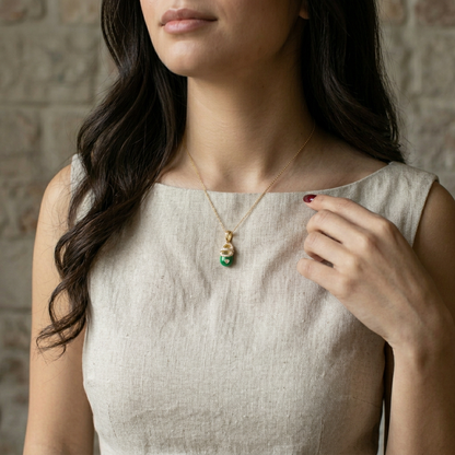 Exquisite Baby Shoe Pendant with Enamel & Sparkling Accents - Silver