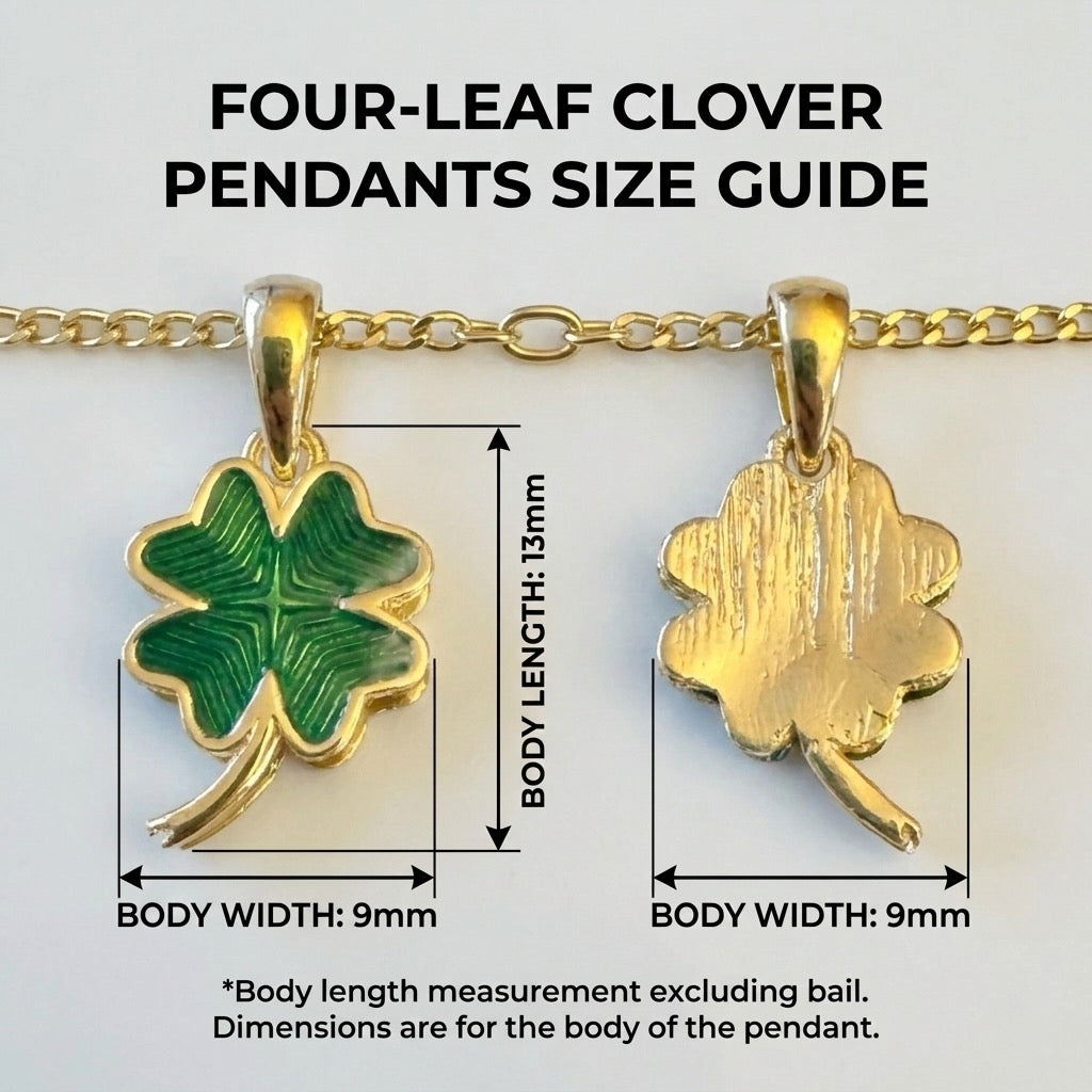 Emerald Elegance Clover Pendant - Silver