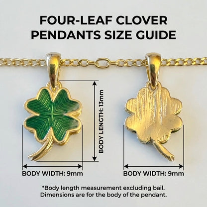 Emerald Elegance Clover Pendant - Silver