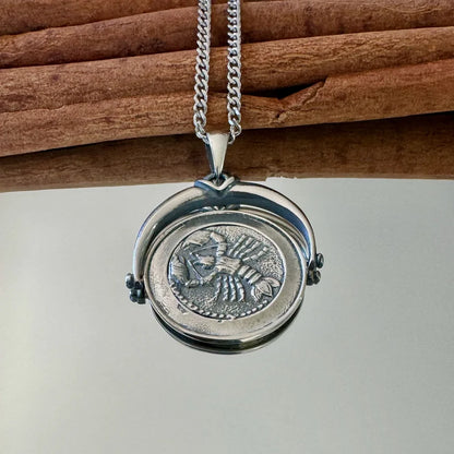 Stylish silver lobster clasp pendant necklace, perfect for women who love unique, nautical-themed jewelry.