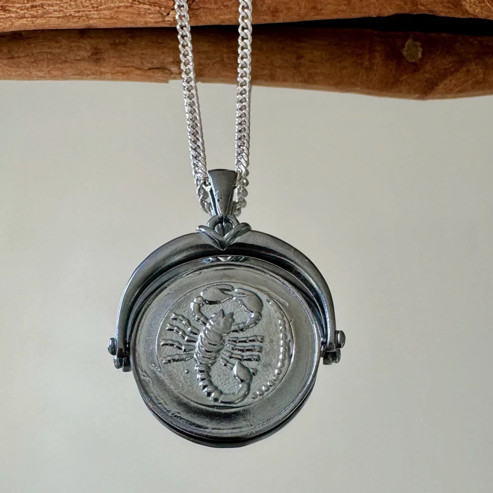 Sterling silver scorpion pendant necklace, perfect for men and women seeking a unique, bold style for any occasion.