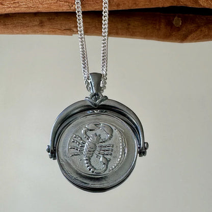 Sterling silver scorpion pendant necklace, perfect for men and women seeking a unique, bold style for any occasion.